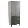 Медицинский шкаф-витрина комбинированный с ящиками, М-ШВ-6я (УЛДСП, 800*580*2000)