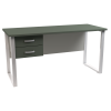 Медицинский стол на металлическом сварном каркасе, М-СЛМ-120/60ДП (УЛДСП, с накладкой и 2 ящиками в комплекте)
